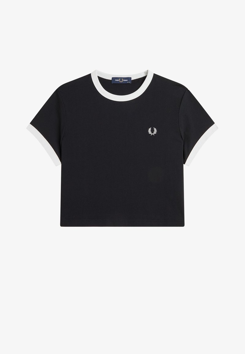 Fred Perry CROPPED RINGER - Basic T-shirt - black - Zalando.co.uk
