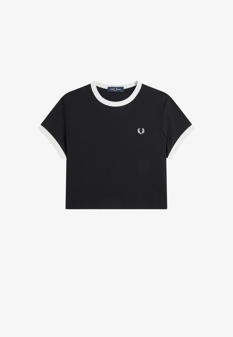Ringer Basic Fred Perry CROPPED RINGER - Basic T-shirt - black - Zalando.co.uk