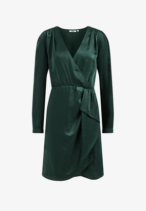 MET GEDRAPEERDE DETAILS - Vestito estivo - green