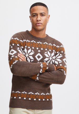 RUNDHALS NORWIG - Jersey de punto - dark brown