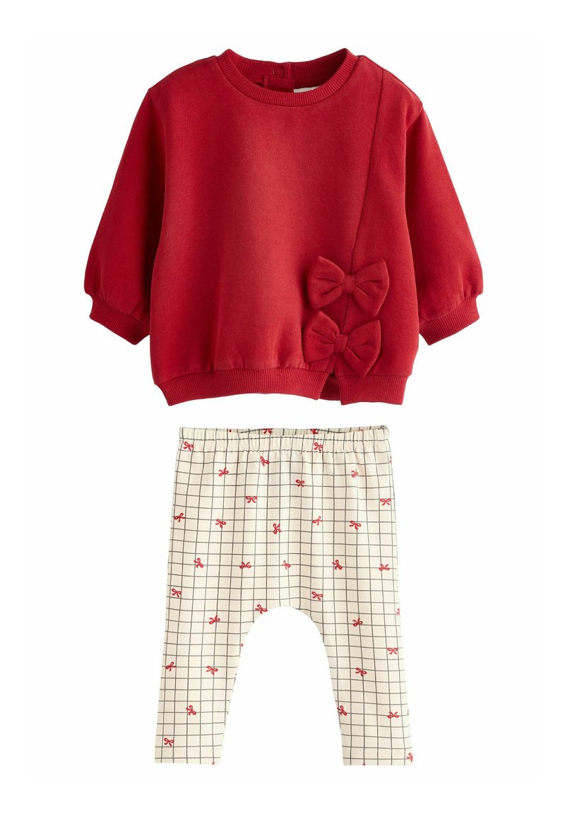 Next COSY SET - Legíny – nohavice - red white bow print