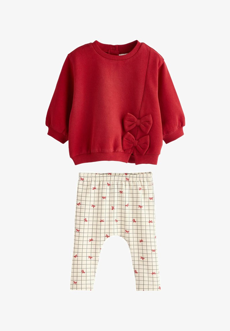 Next COSY SET - Leggingek - Nadrágok - red white bow print