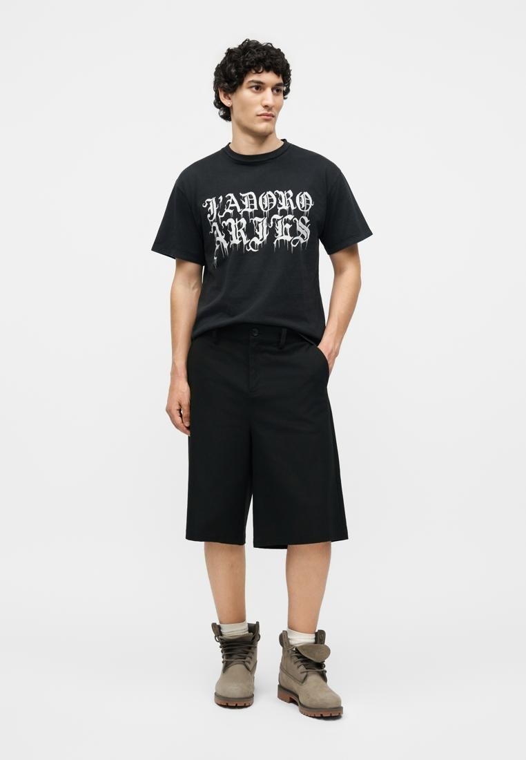 Aries FADED GOTHIC J'ADORO TEE - Print T-shirt - black - Zalando.co.uk