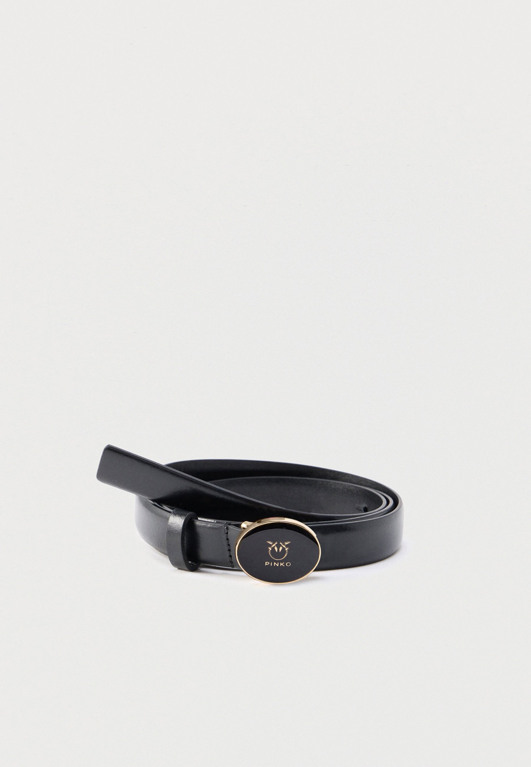 Pinko ROUND ENAMEL - Belt - brown/silver-coloured/brown 