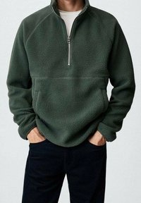 Mango Suéter de forro polar - dark green