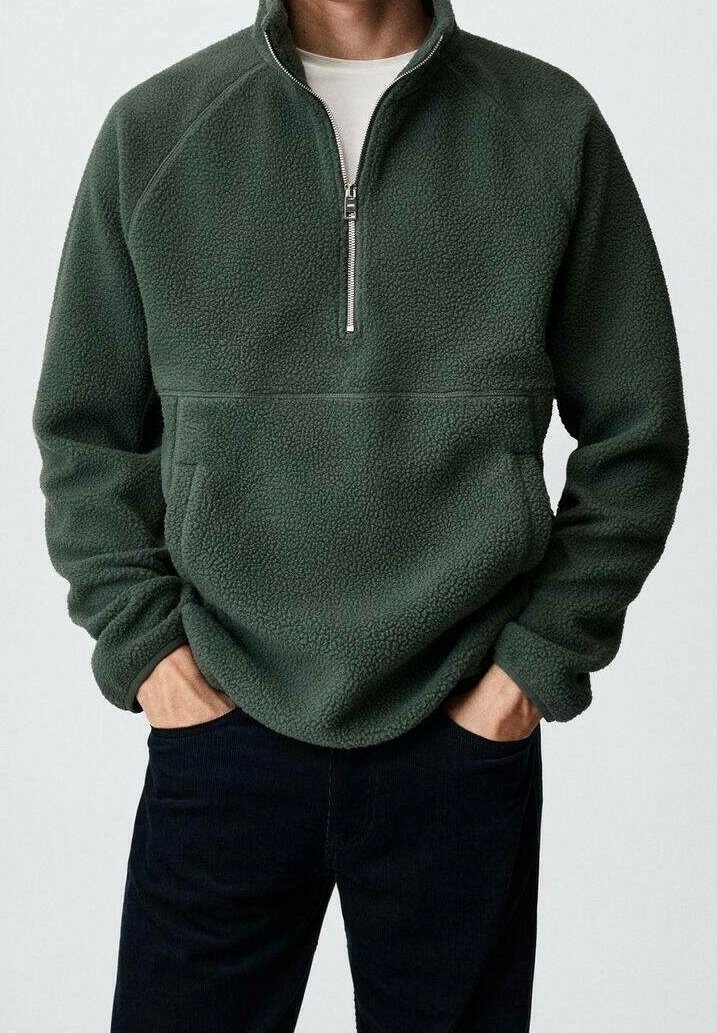 Mango Suéter de forro polar - dark green