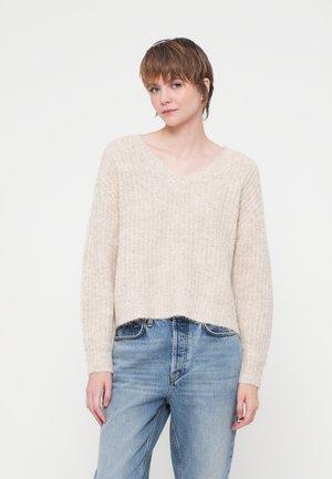 VILAMPE VNECK  - Pullover - super light natural melange