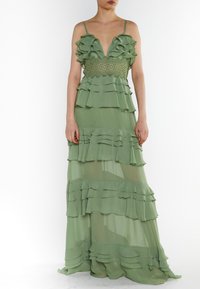 True Decadence THE SOPHIA  PLUNGE FRONT TIERED RUFFLE - Festklänning - sage green