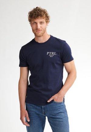 LOGO PAWNEE - T-shirt con stampa - deep capri
