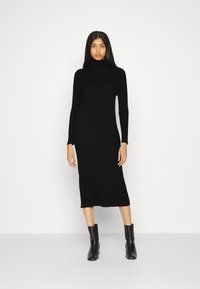 pure cashmere TURTLENECK MAXI DRESS - Sarafanas - black