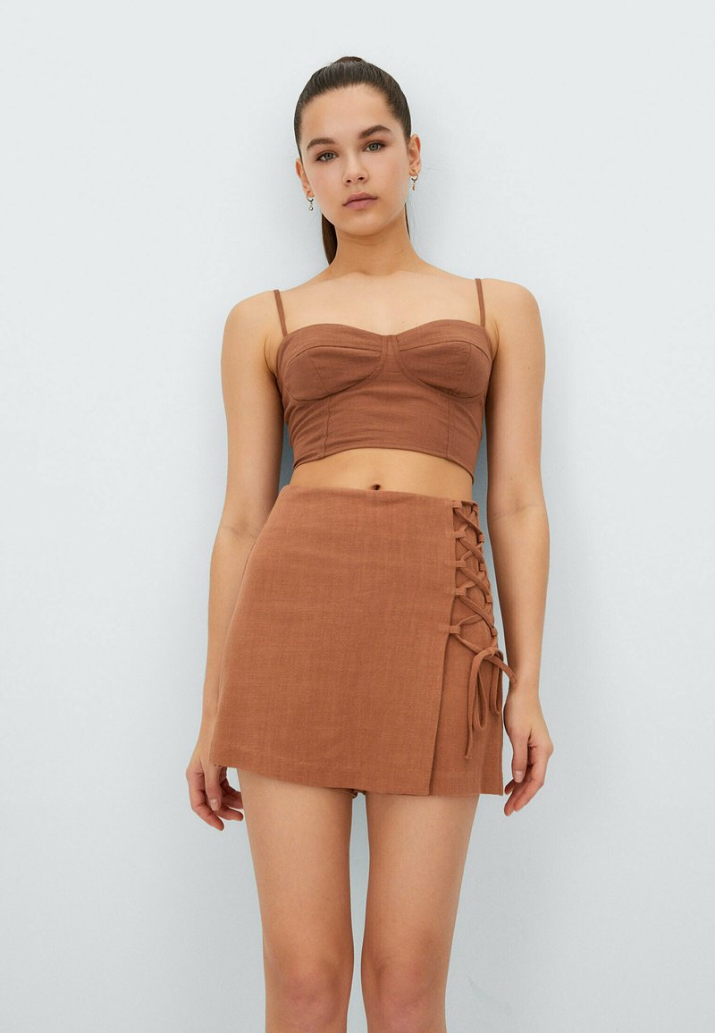 Damen Jeansröcke | Stradivarius MIT SEITLICHEN SCHLEIFEN Shortsbrown/braun - XA94364 Damen Jeansröcke | Stradivarius MIT SEITLICHEN SCHLEIFEN Shortsbrown/braun - XA94364