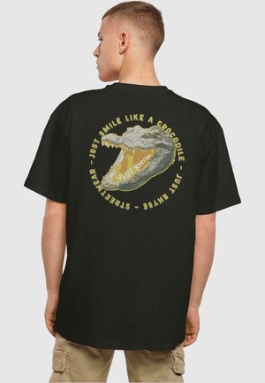 CROCODILESMILE - Print T-shirt - black
