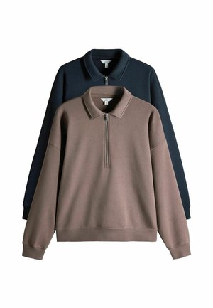 REGULAR FIT - 2 PACK - Sudadera - navy light brown