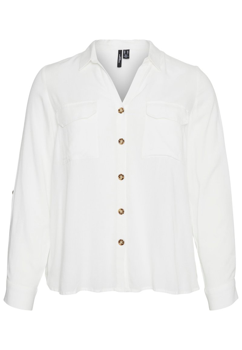 Vero Moda Curve Overhemdblouse wit Vero Moda Curve Overhemdblouse wit