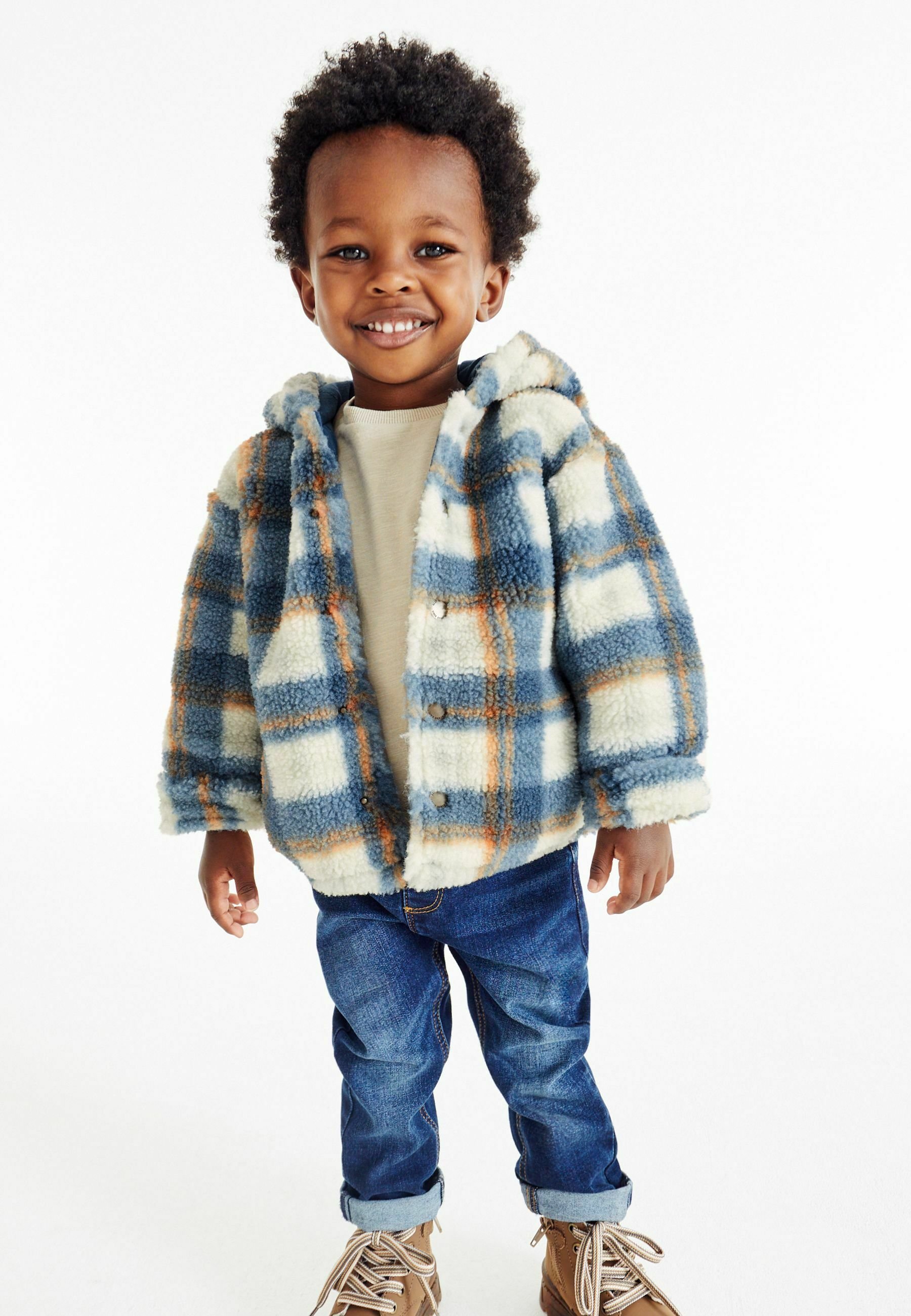 Next COSY BORG - Winterjas - Blue Check/blauw - Zalando.be