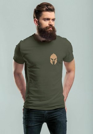 Neverless LOGO SPARTA-HELM SPARTANER GLADIATOR KRIEGER WARRIOR FASHION STREETSTYLE  - Print T-shirt - army