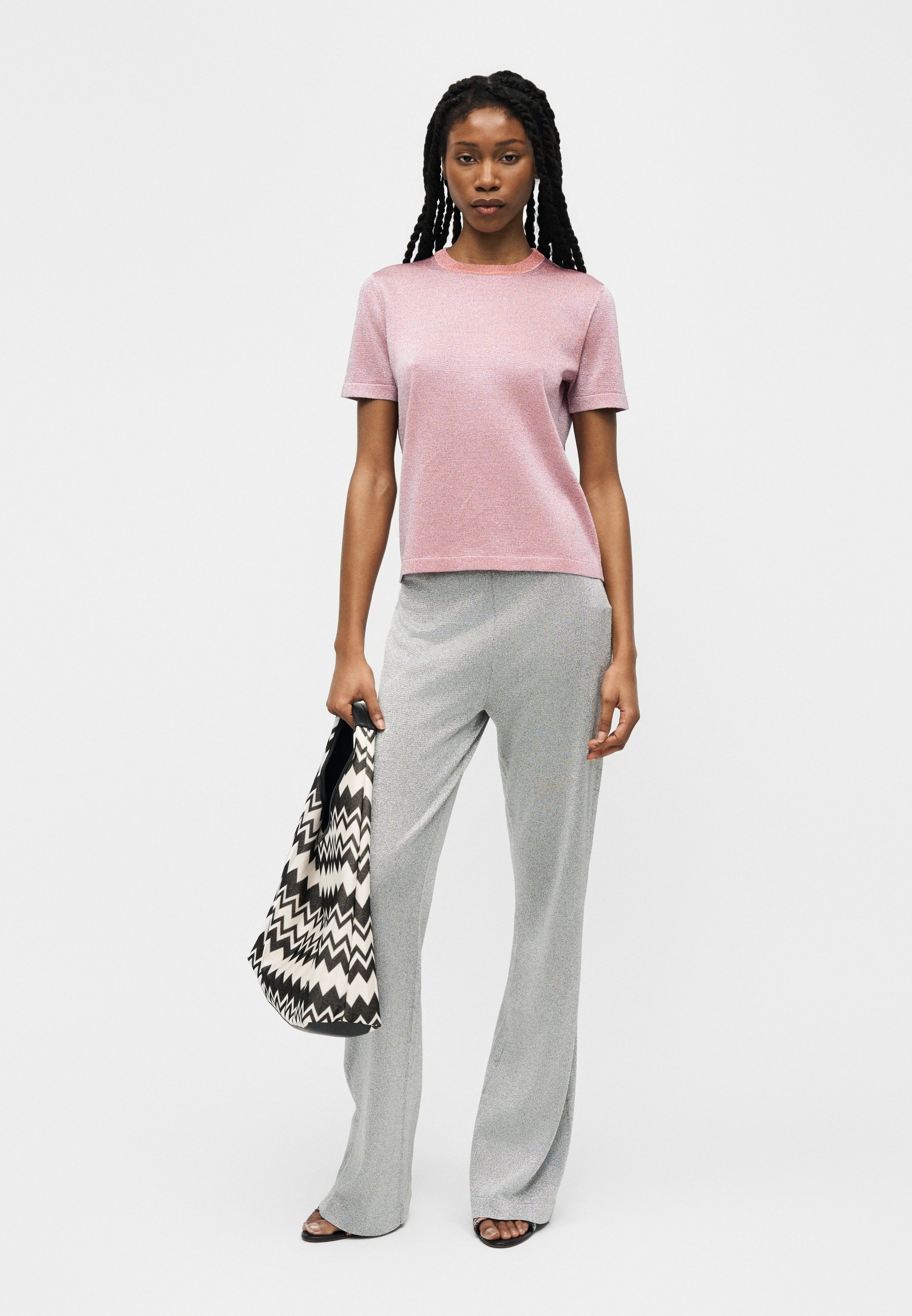[未使用］　MISSONI ミッソーニ　カジュアルパンツ ホワイトコットン　42 Missoni Trousers - silver-coloured - Zalando.co.uk