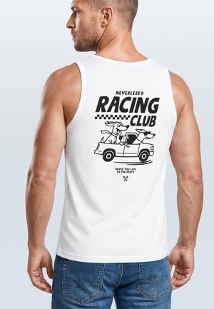 Neverless, HERREN TANKTOP MIT GRAFIK-PRINT - RACING CLUB - TRÄGERSHIRT - Top - weiß