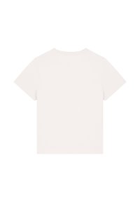 Korte mouwen t-shirt in lichtbeige katoen. Klassieke ronde hals met een gladde textuur en zonder zichtbare labels of graphics op de achterkant.