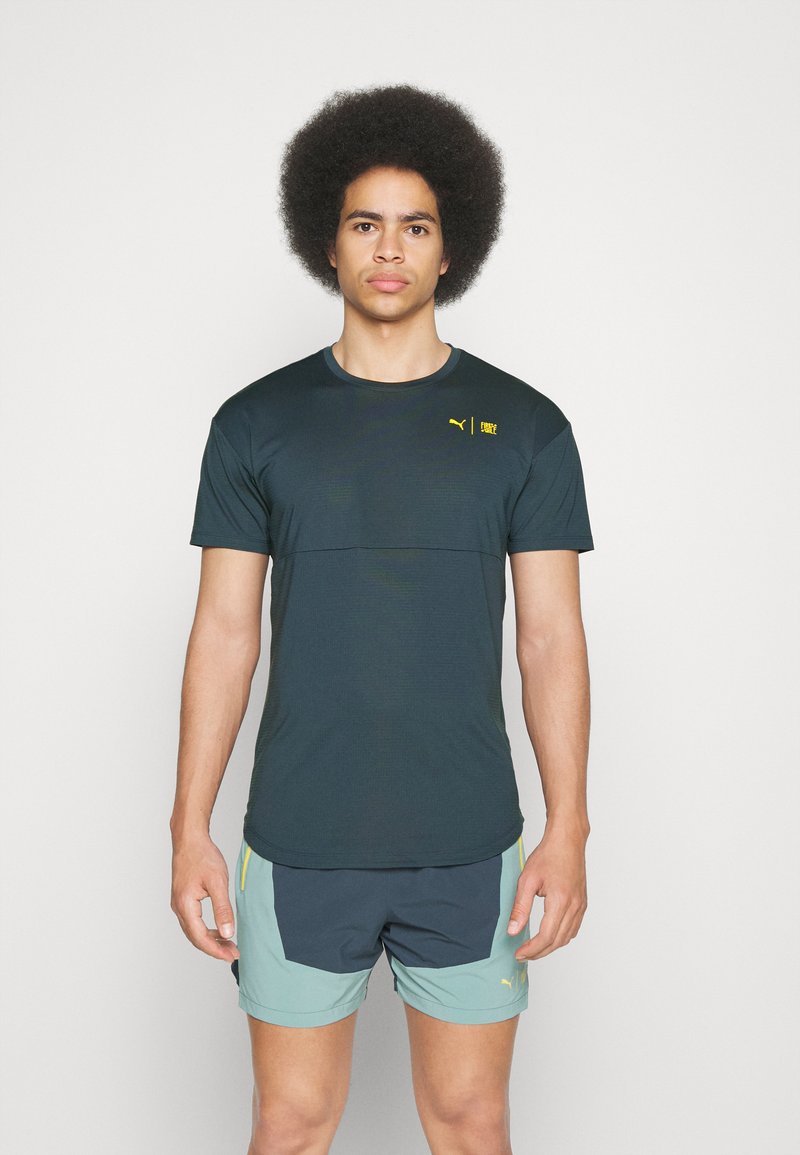 Puma FIRST MILE COMMERCIAL TEE Sports Tshirt dark night/dark grey