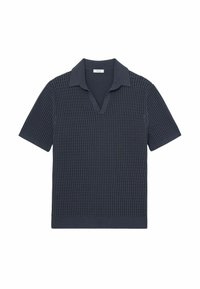 Reiss REGULAR FIT-MERIT MICRO-CABLE OPEN-COLLAR  - Pólóing - dark airforce blue