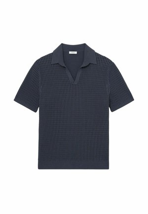 Reiss REGULAR FIT-MERIT MICRO-CABLE OPEN-COLLAR  - Pólóing - dark airforce blue
