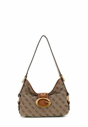 Guess, CAMDEN MINI SHOULDER BAG - Sac à main - latte logo   cognac