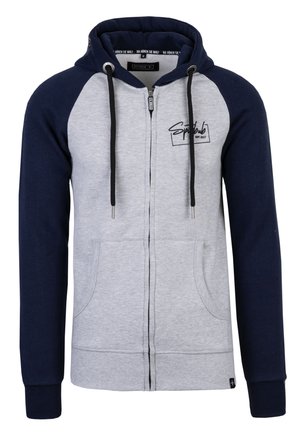 CARLO - Zip-up sweatshirt - grau/blau