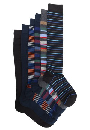 6 PACK FANCY GIFT BOX - Knee high socks - striped assortment