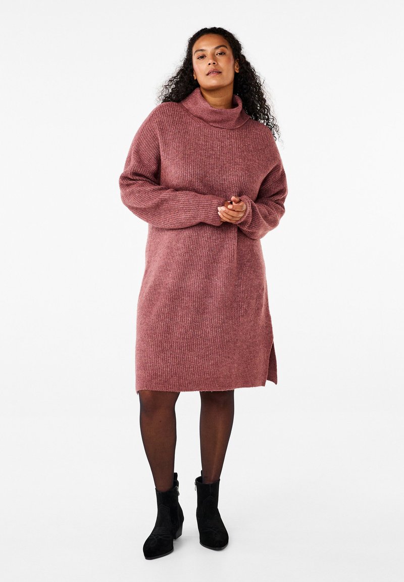 Zizzi Jumper dress - rose brown melange/mottled light red - Zalando.ie