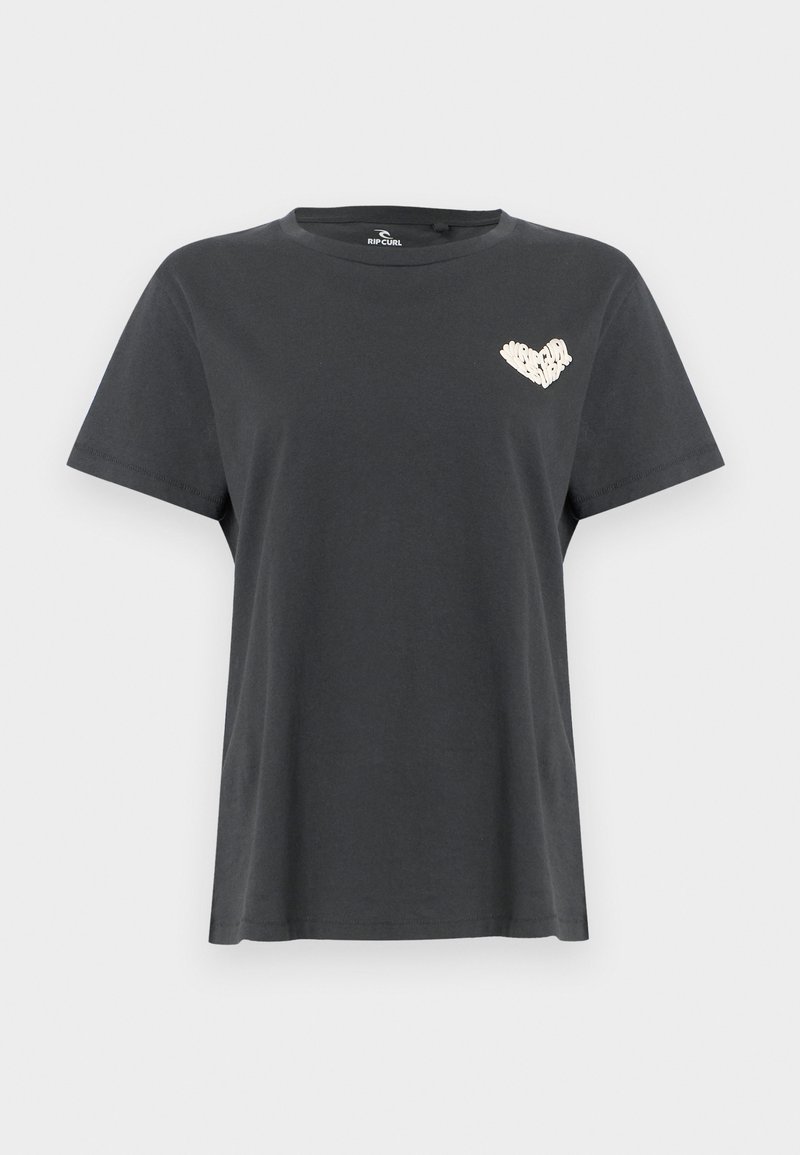 Rip Curl HEART LOGOS TEE - T-shirt print - washed black/zwart - Zalando.nl