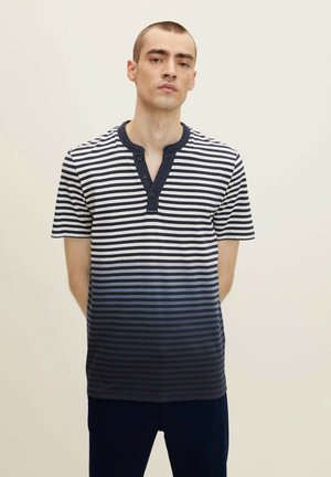 GESTREIFTES - Printtipaita - navy melange stripe