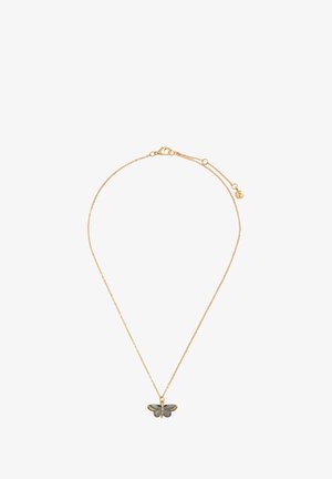 Kuldtooniga kaelakee, millel on õrn kett ja liblika ripats. Liblikal on keeruline detailide töö ning värvikas viimistlus.