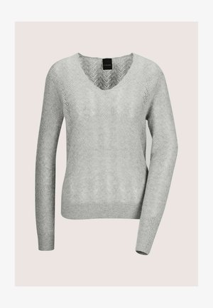 MADELEINE, Pullover - silver grey wool white melange