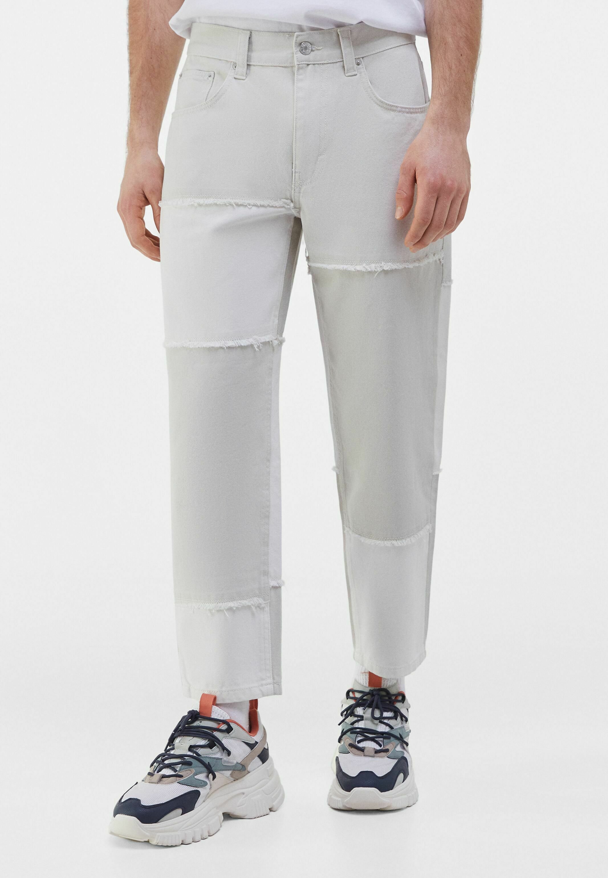Bershka Straight leg jeans - nude/Nude - Zalando.be