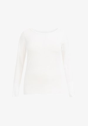 Valge pikkade varrukatega särk ümmarguse kaelusega, valmistatud siledast, kergest kangast. Omab lihtsat disaini, ilma mustrite või aktsentideta.