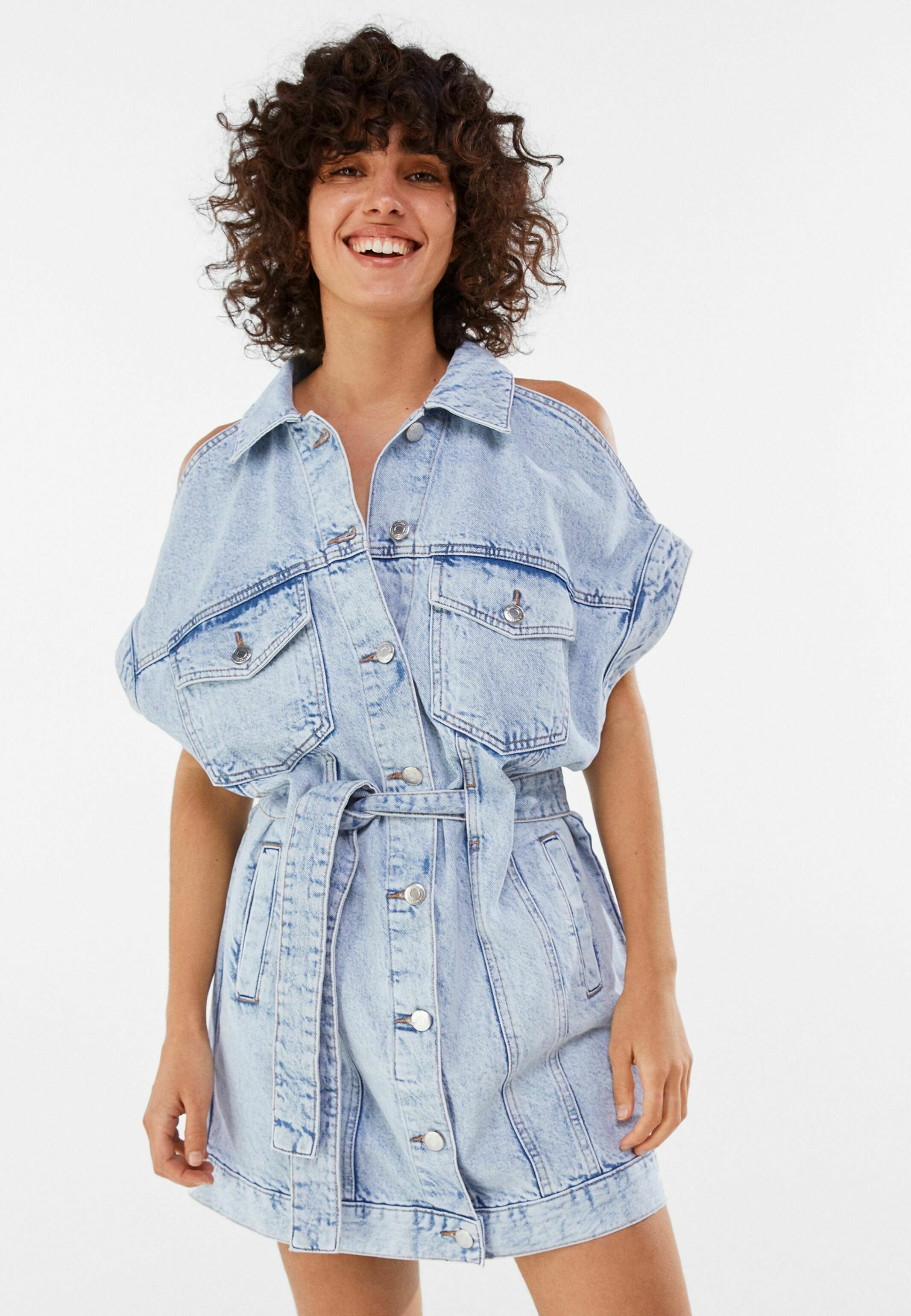Bershka Vestito di jeans - blue denim/blu denim - Zalando.it