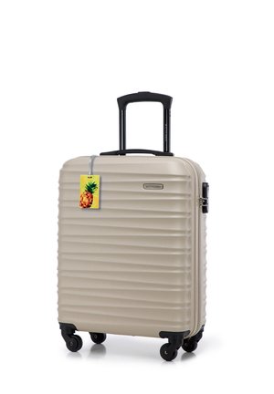 SMALL SUITCASE WITH LUGGAGE TAG FROM ABS - Valise à roulettes - beige