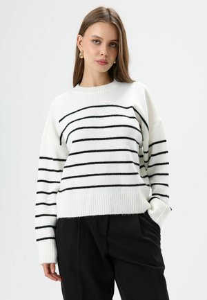 STRIPED - Trui - stone