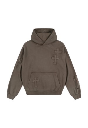 FAVELA, CROSS PATCH HOODIE - Luvtröja - patch brown