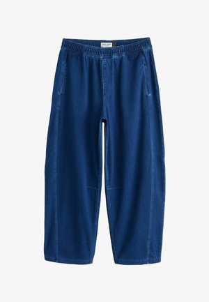 Next, BARREL LEG DENIM JERSEY TROUSERS - Wide Leg - dark blue