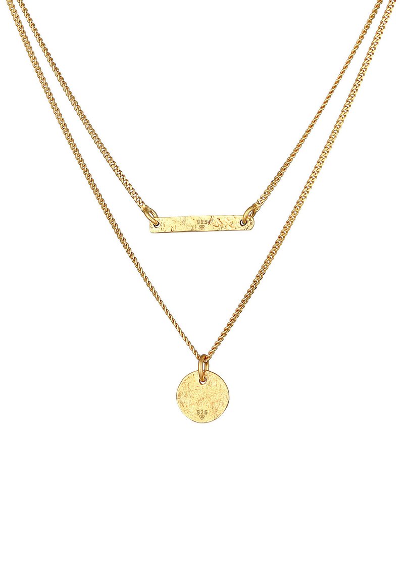 Collier chaîne plate vintage avec nœud en or et strass - France