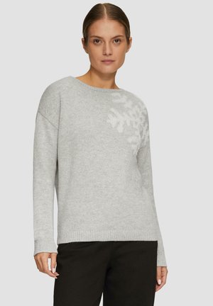 s.Oliver BLACK LABEL IM LOOSE FIT MIT SCHNEEFLOCKEN-ARTWORK - Jumper - grau meliert