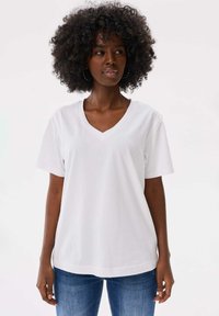 blue shadow MANGO - T-shirt basic - white