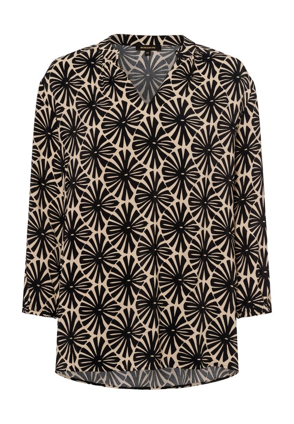 Bluse - schwarz beige