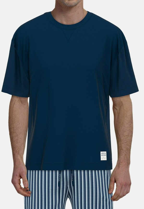 Nachtwäsche Shirt - blau dunkel uni