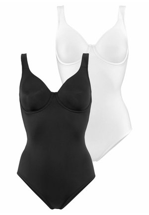 LASCANA, NUANCE 2 PACK BÜGELBODY - Body - schwarz + weiß