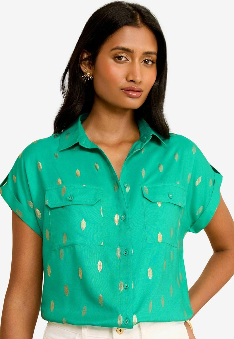 Love & Roses ROLL SLEEVE UTILITY - REGULAR FIT - Overhemdblouse - green foil
