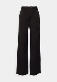 BUSINESS CASUAL WIDE LEGS WITH FRONT PLEATS  - Housut - black