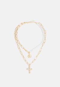 CROSS LAYERING NECKLACE UNISEX - Halskette - white/gold-coloured